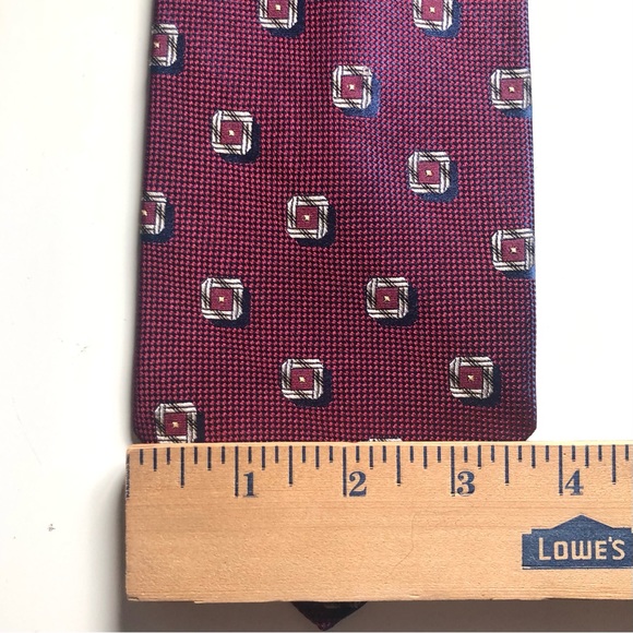 XL Piattelli Silk Tie with Diamond Pattern - Extra Long 62” - Picture 4 of 4